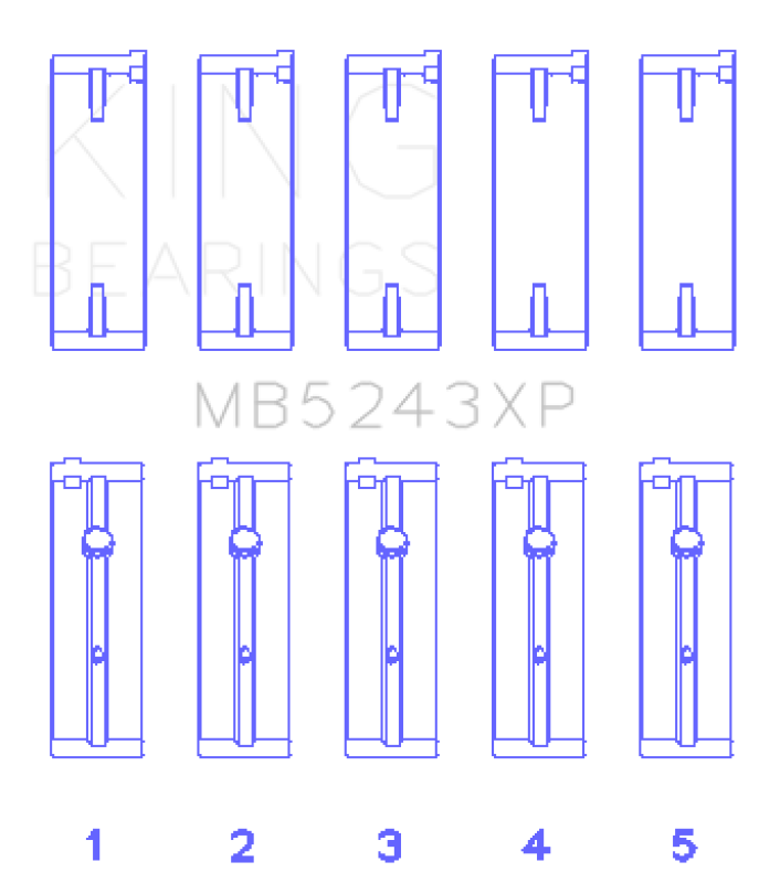 King Nissan SR20DE/DET (2.0L) Performance Main Bearing Set - Size - MB5243XP0.25