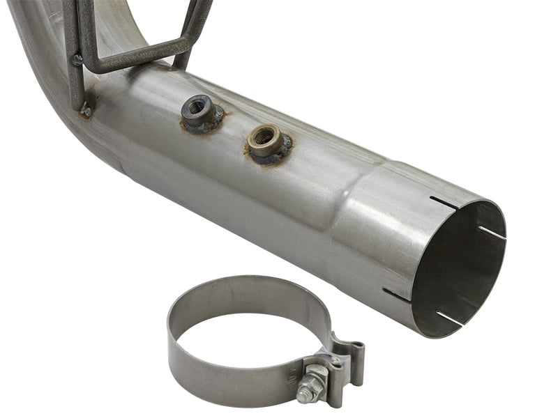aFe Large Bore-HD 4in 409-SS DPF-Back Exhaust w/Dual Polished Tips - 49-44086-P