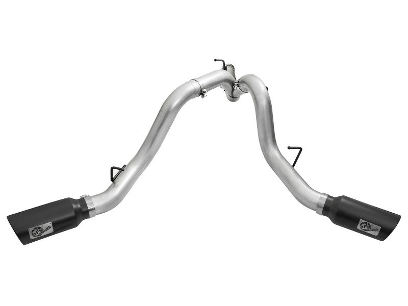 aFe Atlas Exhaust 4in Dual DPF-Back Al Steel w/ Black - 49-04080-B