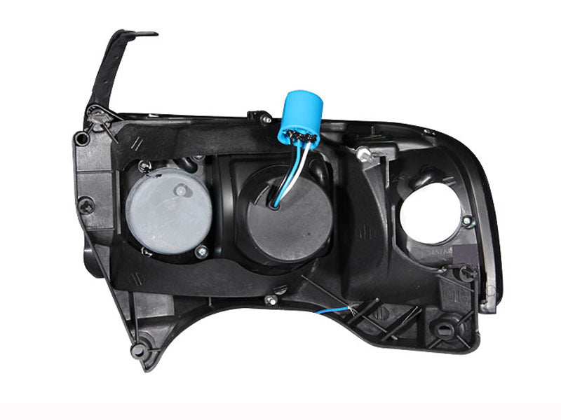 ANZO 1994-2001 Dodge Ram Crystal Headlights Black w/ LED - 111205