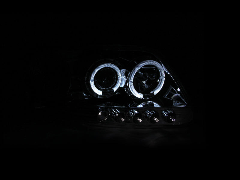 ANZO 1997.5-2003 Ford F-150 Projector Headlights w/ Halo and LED - 111032