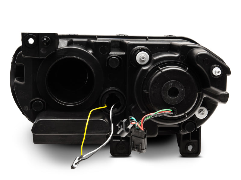 Raxiom 08-14 Dodge Challenger Halo Projctr Headlights w/Sequential Turn Signals-Blk - CH3761