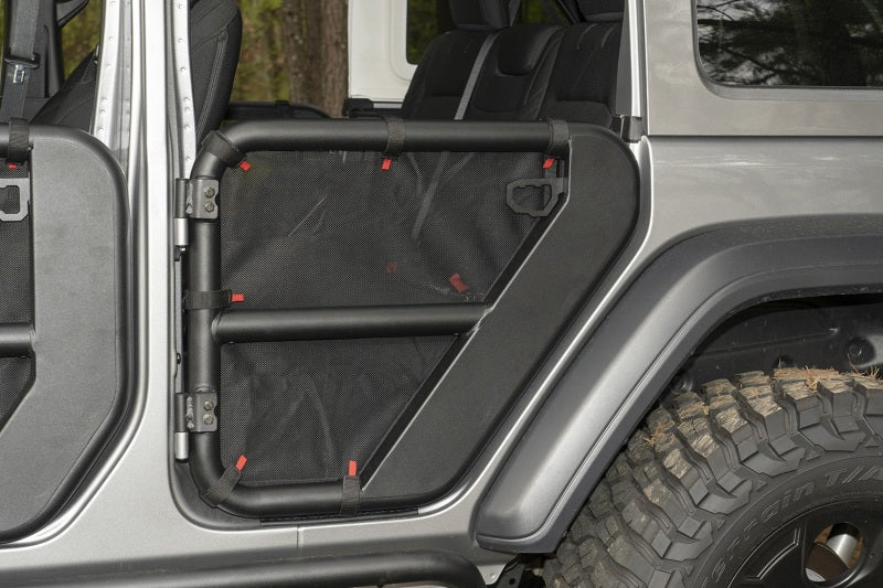 Rugged Ridge Fortis Tube Door Covers Rear Pair Black 18-20 - 13579.54