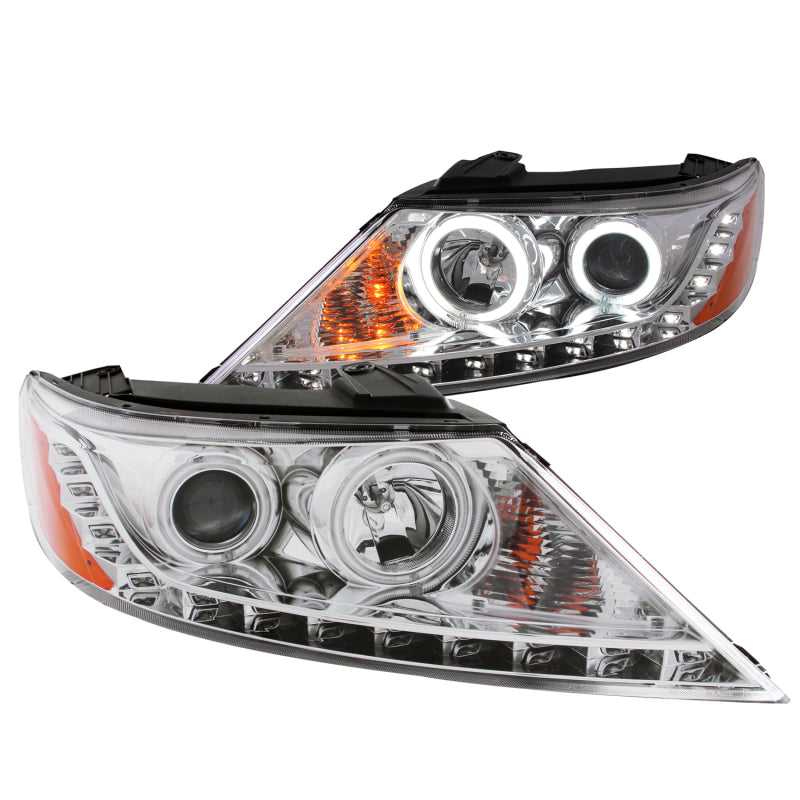 ANZO 2011-2013 Kia Sorento Projector Headlights w/ Halo Chrome (CCFL) - 111249