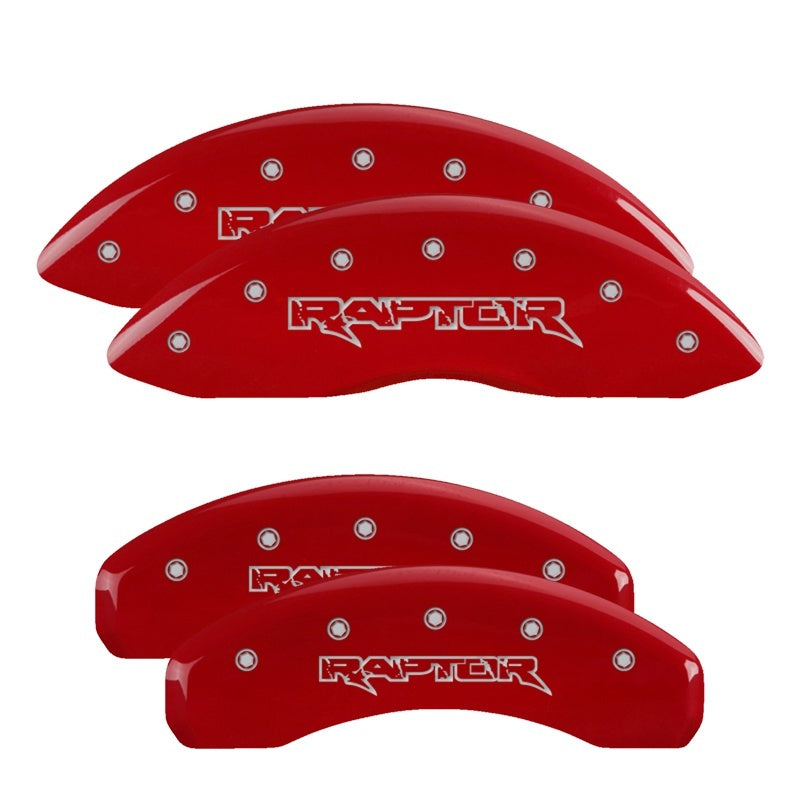 MGP 4 Caliper Covers Engraved Front & Rear Raptor Red - 10213SRPTRD
