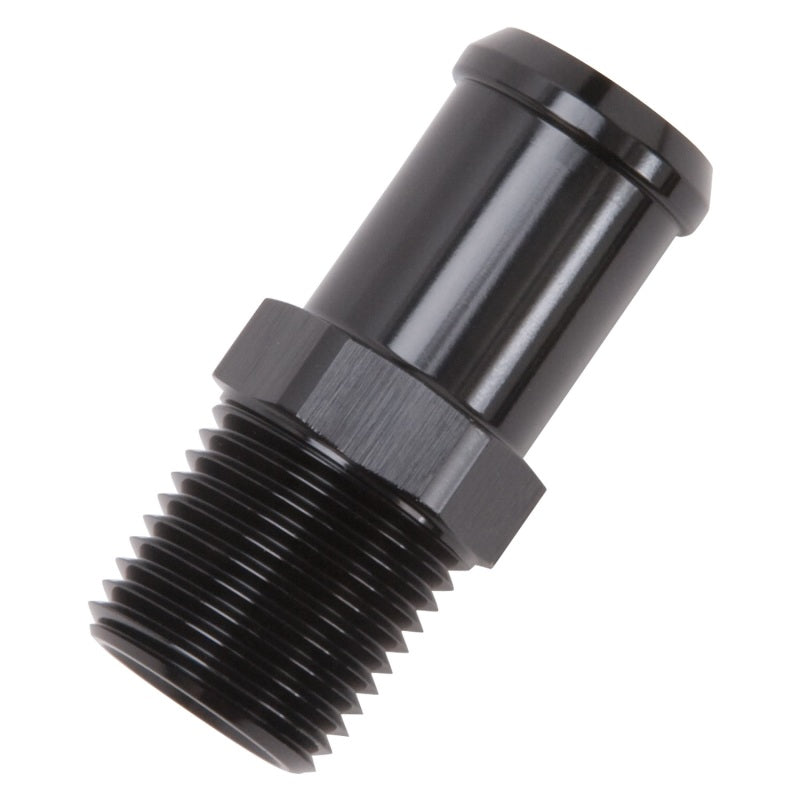 Edelbrock Hose End Straight 1/2In NPT to 3/4In Barb Black - 8183