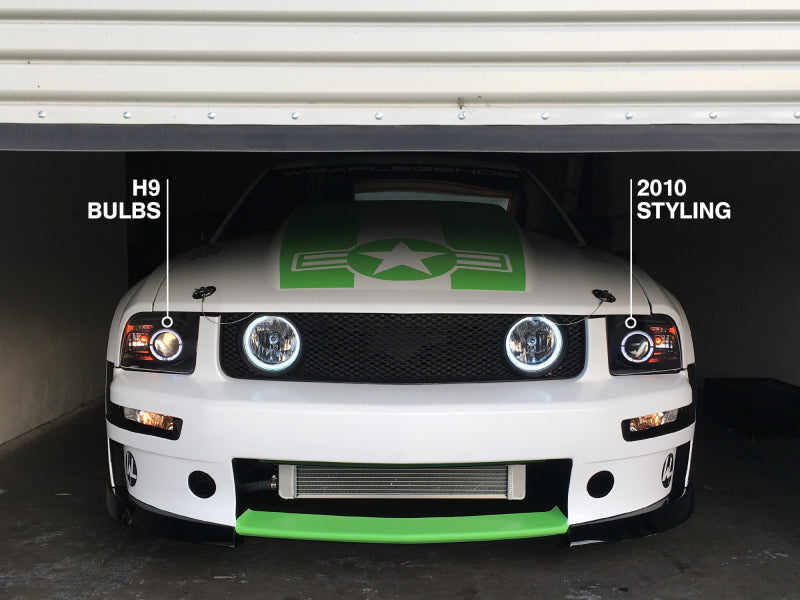 Raxiom 05-09 Ford Mustang Halogen 2010 Style LED Halo Headlights-Blk - 101682