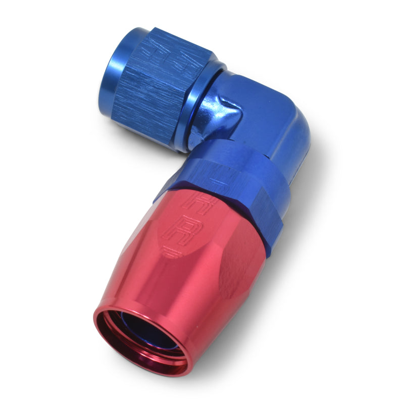 Russell Performance -8 AN Red/Blue 90 Degree Forged Aluminum Swivel - 613650