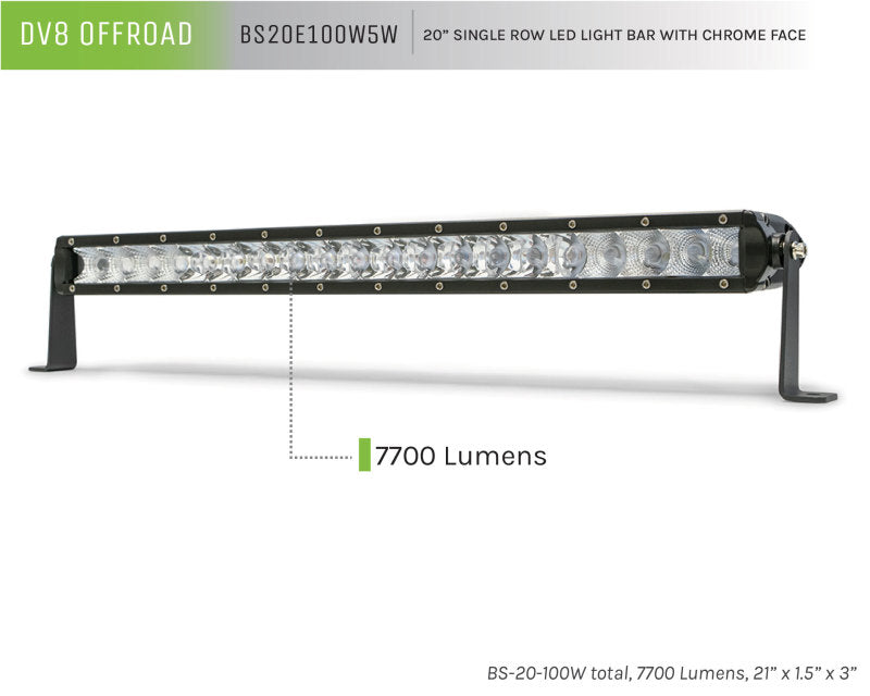 DV8 Offroad SL 8 Slim 20in Light Bar Slim 100W - BS20E100W5W