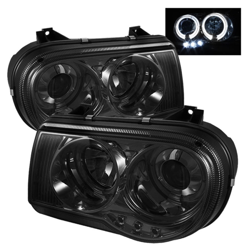 Spyder Chrysler 300C 05-10 Projector Headlights LED Halo LED Smke - 5009159