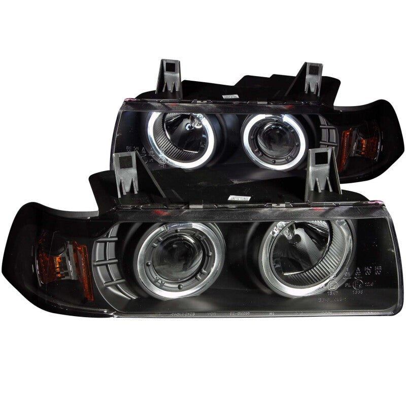 ANZO 1992-1998 BMW 3 Series E36 Projector Headlights w/ Halo - 121325