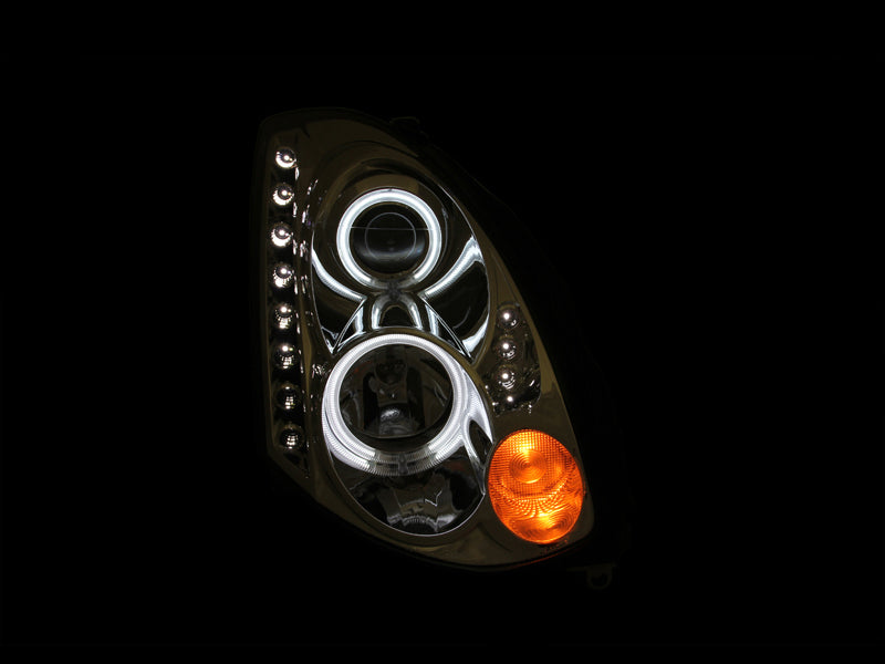 ANZO 2003-2007 Infiniti G35 Projector Headlights w/ Halo Chrome (CCFL) - 121364