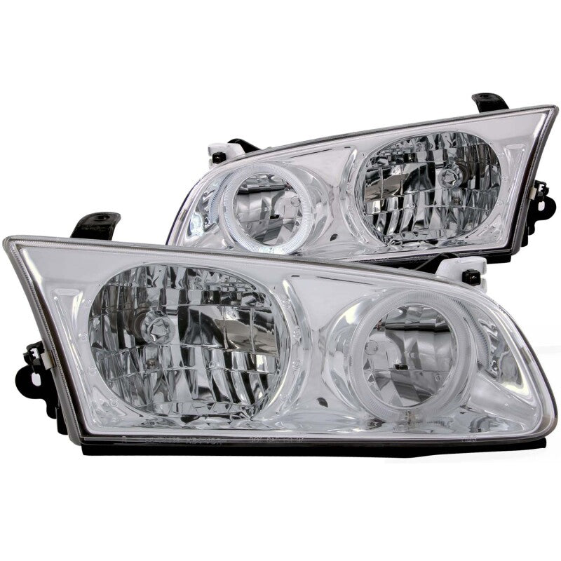 ANZO 2000-2001 Toyota Camry Crystal Headlights w/ Halo Chrome - 121124