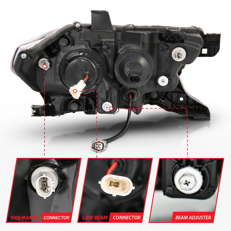 ANZO 2016-2017 Toyota Tacoma Projector Headlights w/ Plank Style Design - 111380