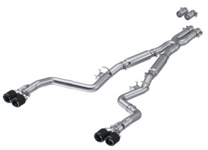 MBRP 17-Up Dodge Challenger 5.7L/6.2L/6.4L Carbon Fiber Quad Tip T304 - S71133CF