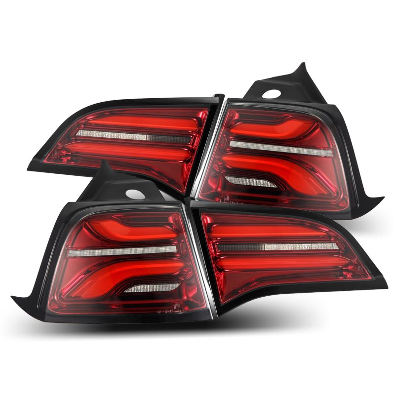 AlphaRex 17-22 Tesla Model 3 PRO-Series LED Tail Lights Red - 601020