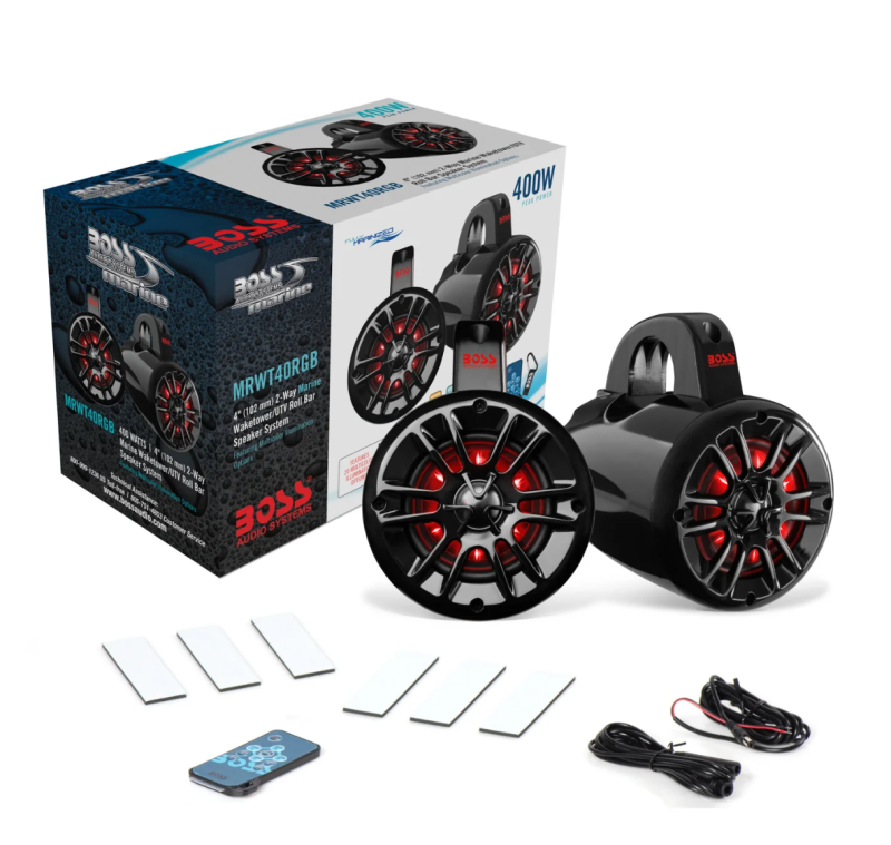 Boss Audio Systems Marine Waketower Speakers 400 Watts/Pair/ 4in/ 2 - MRWT40RGB