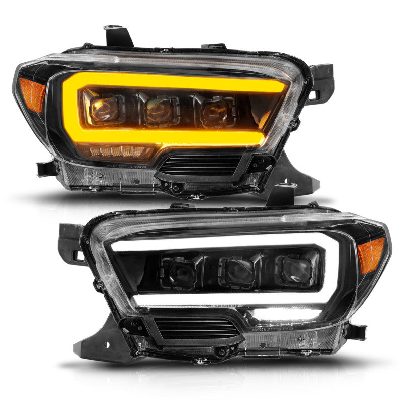 ANZO 16-22 Toyota Tacoma LED Projector Headlights w/ Light Bar - 111563