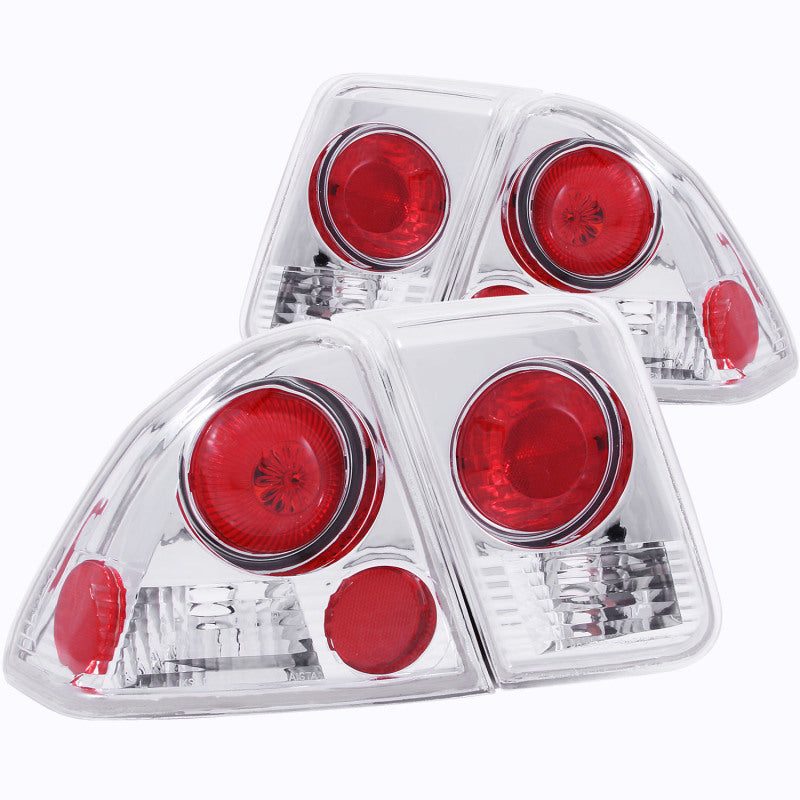 ANZO 2001-2004 Honda Civic Taillights Chrome - 221047