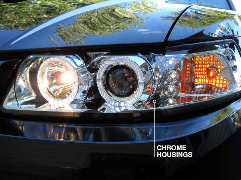 Raxiom 99-04 Ford Mustang Dual LED Halo Projector Headlights- Chrome - 49114