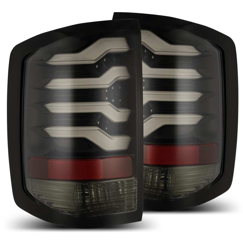 AlphaRex 14-18 Chevrolet Silverado 1500 PRO-Series LED Tail Lights Jet - 620010