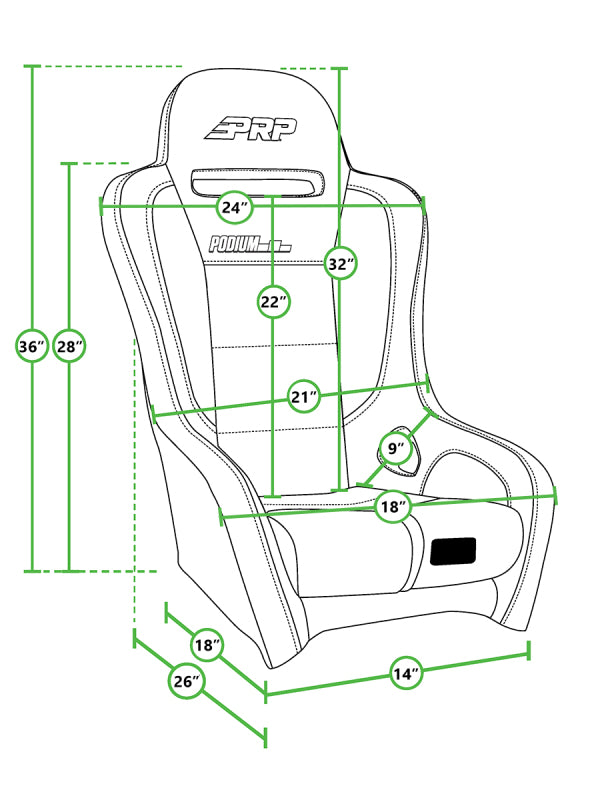 PRP Podium Elite Suspension Seat- Red/Black - A9101-72