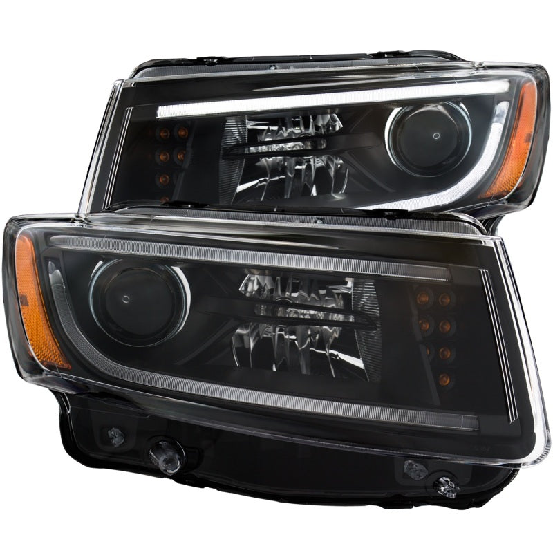ANZO 2014-2015 Jeep Grand Cherokee Projector Headlights w/ Plank Style - 111329