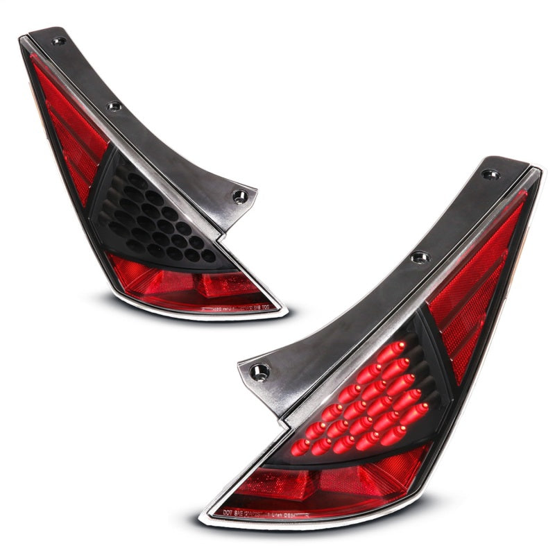 ANZO 2003-2005 Nissan 350Z LED Taillights Black - 321099
