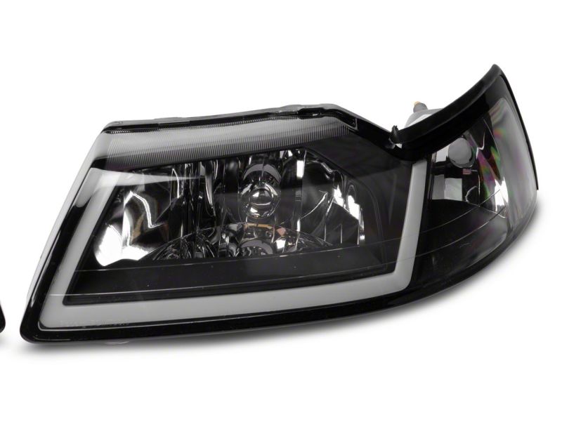 Raxiom 99-04 Ford Mustang Axial Series Headlights w/ LED Bar- - 422712
