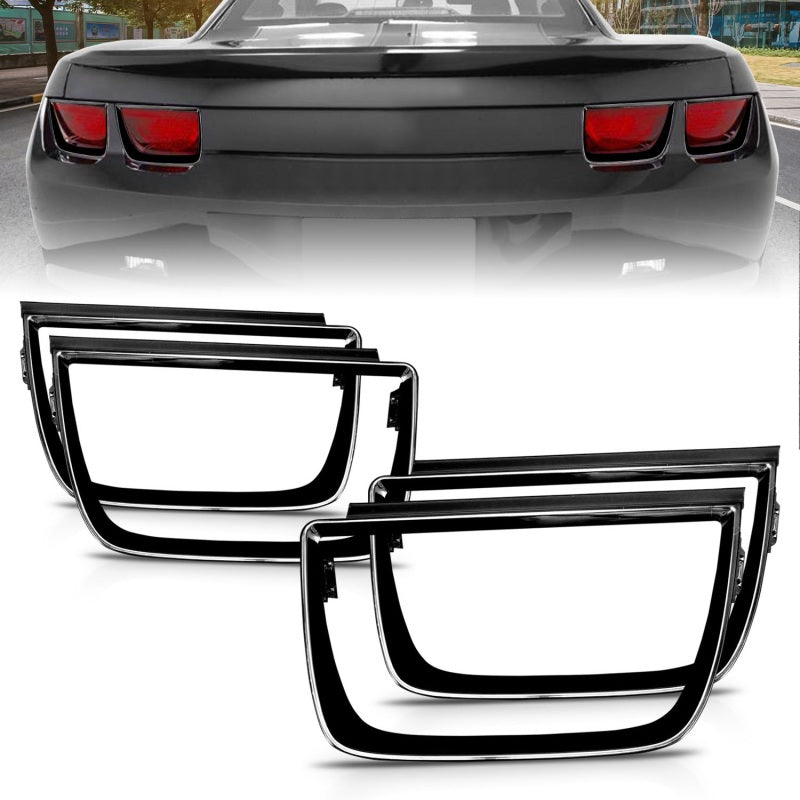 ANZO 2010-2013 Chevrolet Camaro Taillight Bezels - 4pc Gloss Black - 351002