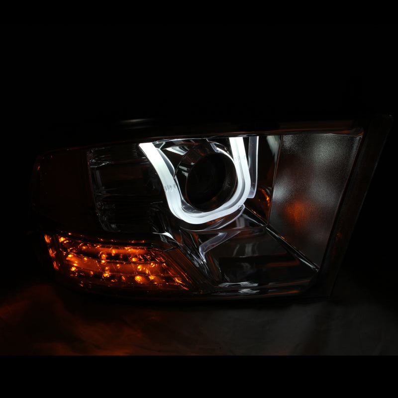 ANZO 2009-2016 Dodge Ram 1500 Projector Headlights w/ U-Bar Chrome - 111269