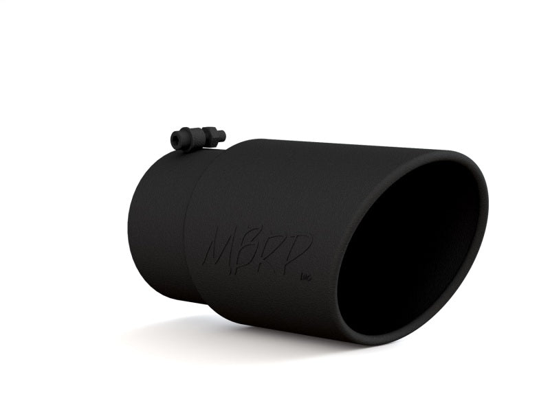 MBRP Universal Tip 6in O.D. Angled Rolled End 5 inlet - T5075BLK