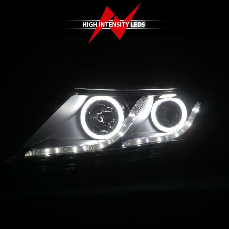 ANZO 2011-2013 Kia Optima Projector Headlights w/ Halo Black (CCFL) - 121460