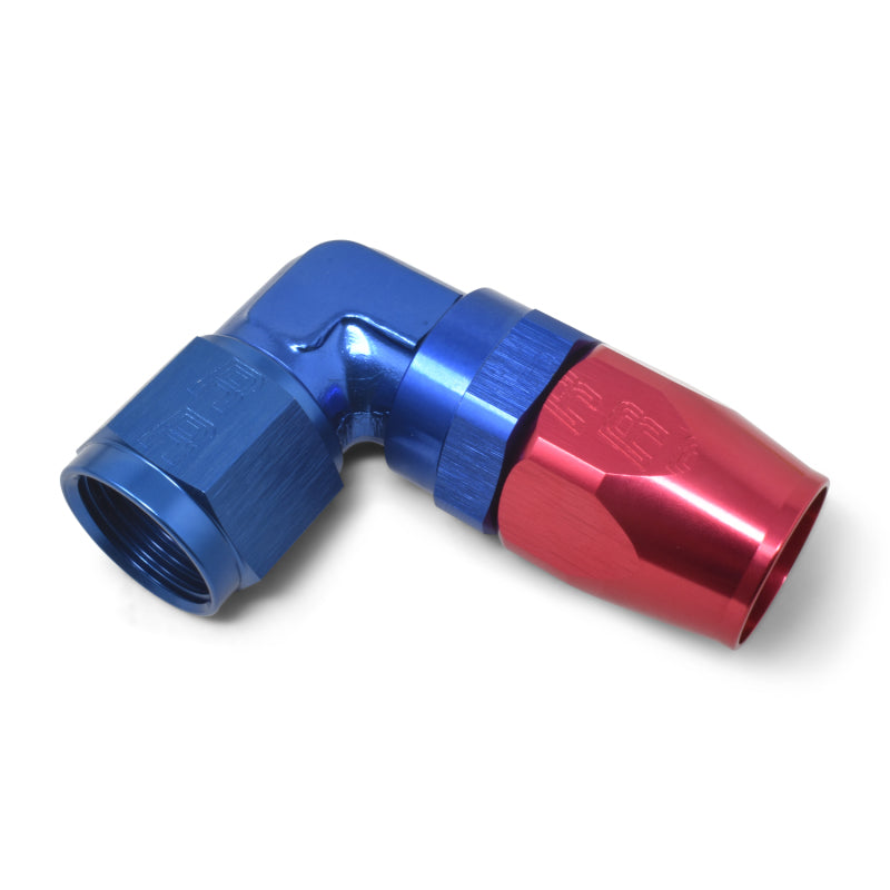Russell Performance -12 AN Red/Blue 90 Degree Forged Aluminum Swivel - 613670