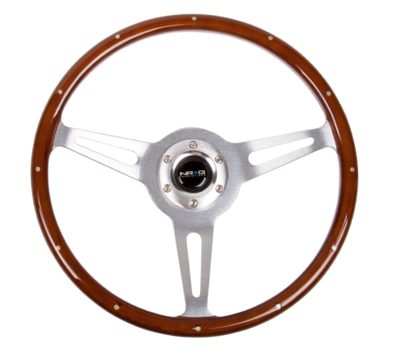 NRG Classic Wood Grain Steering Wheel (365mm) Wood w/Metal Inserts - ST-380SL