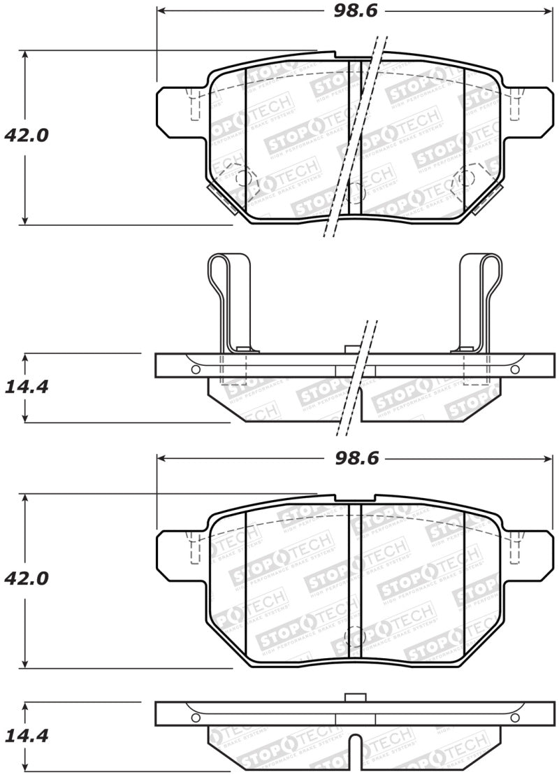 StopTech Street Brake Pads - Rear - 308.14230