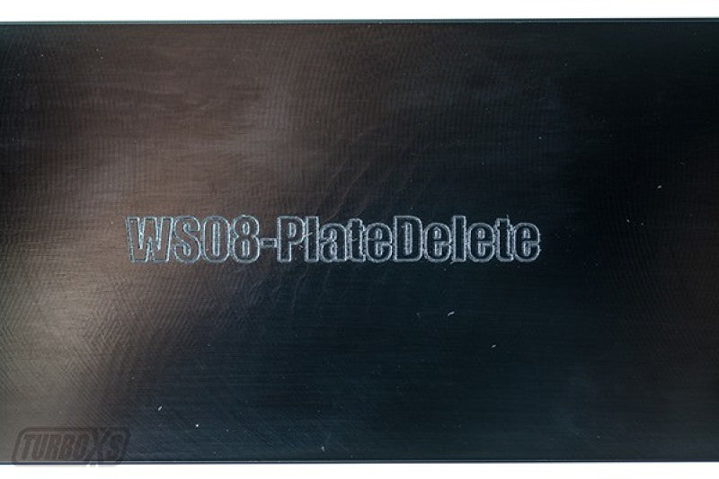 Turbo XS 08-14 Subaru WRX/STi Billet Aluminum License Plate Delete - WS08-LPD-BLK-STI