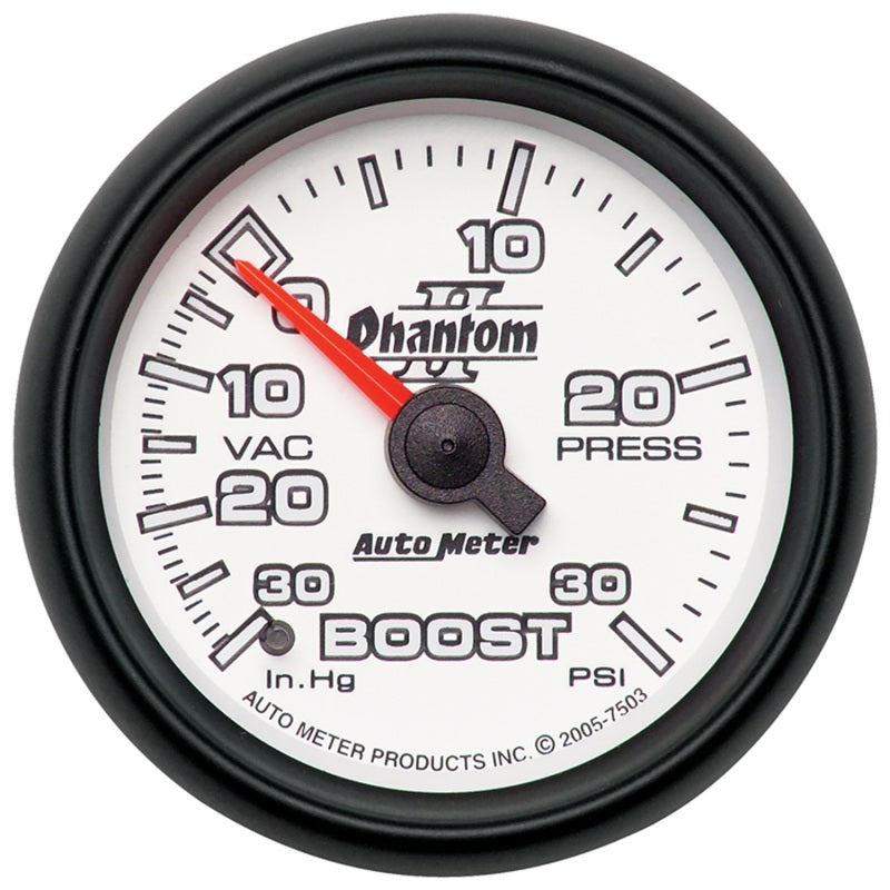 Autometer Phantom II 52.4mm Mechanical Vacuum / Boost Gauge 30 - 7503
