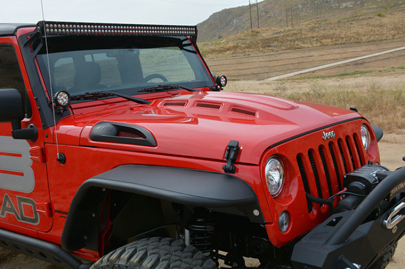 DV8 Offroad 07-18 Jeep Wrangler JK Metal Heat Dispersion Hood - HDMB07-02
