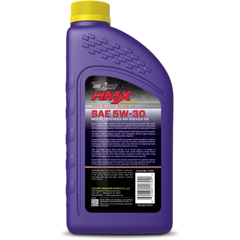 Royal Purple HMX Premium Synthetic High Mileage 5W-30 Motor Oil - 11745 - 6/pkg