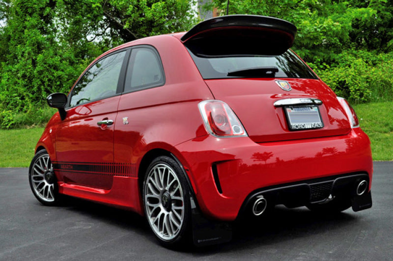 Rally Armor 12-18 Fiat 500 Red Mud Flap w/White Logo - MF25-UR-RD/WH