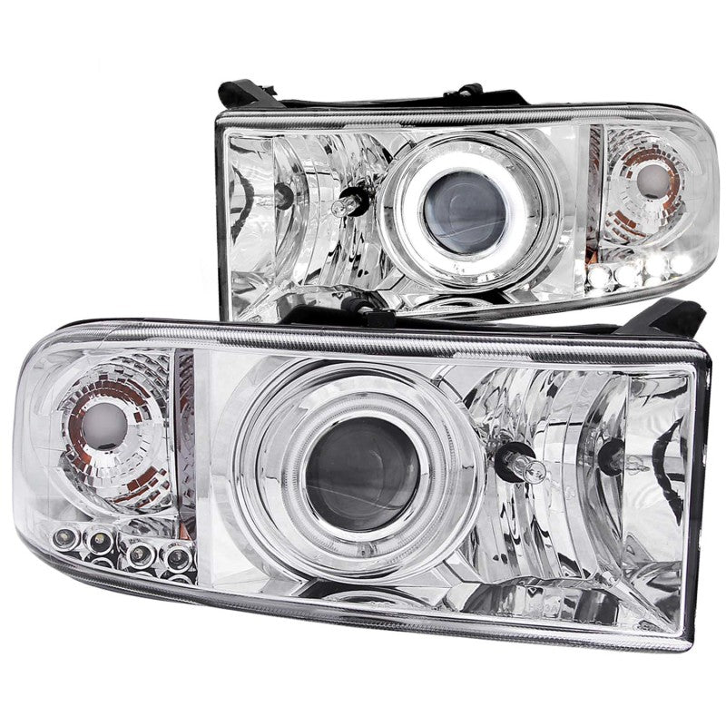 ANZO 1994-2001 Dodge Ram Projector Headlights w/ Halo Chrome - 111056