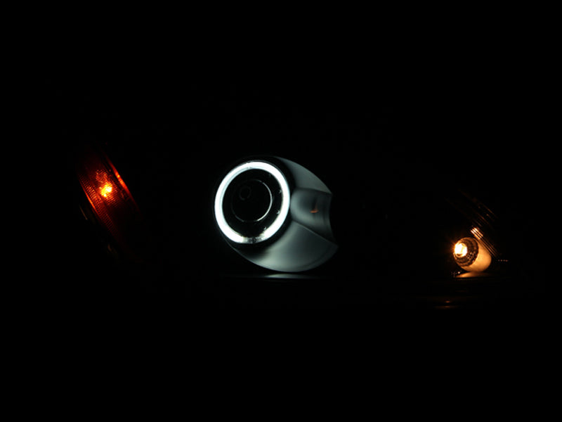 ANZO 2004-2007 Mitsubishi Lancer Projector Headlights w/ Halo Black (CCFL) - 121102