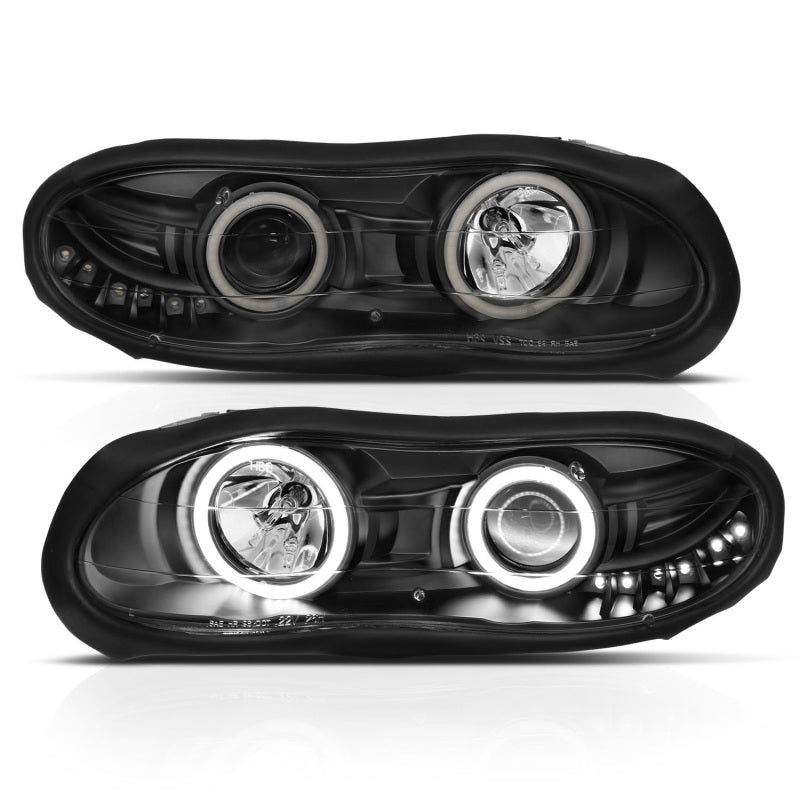 ANZO 1998-2002 Chevrolet Camaro Projector Headlights w/ Halo Black - 121160
