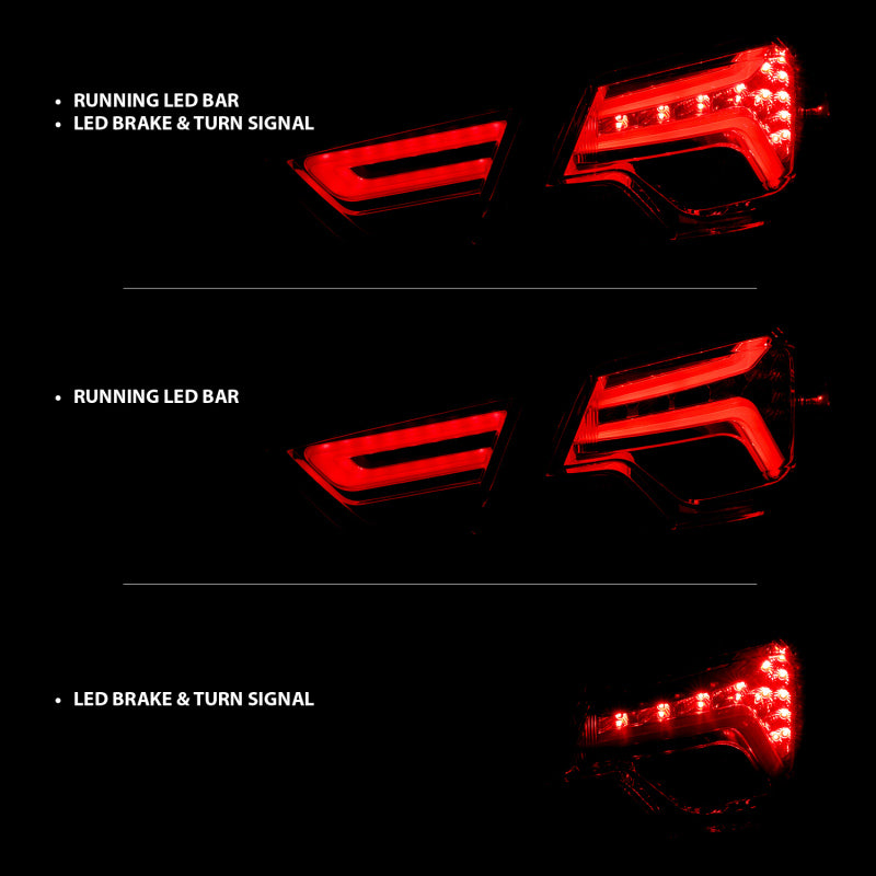 ANZO 14-18 Chevrolet Impala LED Taillights Red/Clear - 321346