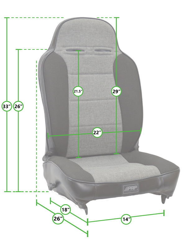 PRP Enduro High Back Reclining Suspension Seat (Driver Side) - - A13011044-72