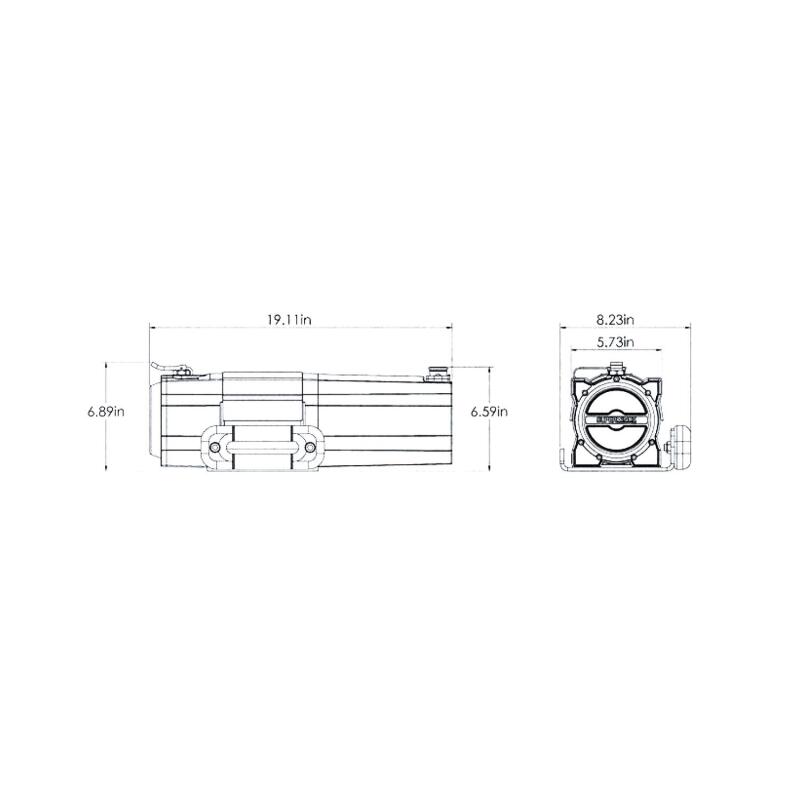 Superwinch 5500 LBS 12V DC 7/32in x 60ft Steel Rope - 1455200