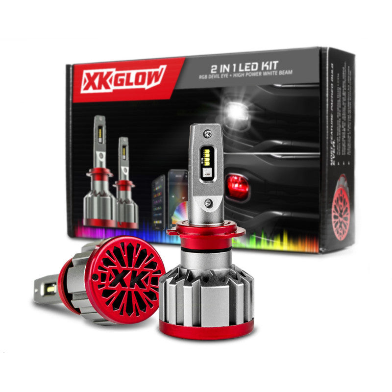 XK Glow RGB 2In1 LED Headlight Bulb Million Color XKCHROME - XK045004-H13
