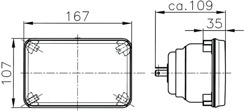 Hella Module 164 x 103mm H4 12V ECE High/Low Beam - 003177862
