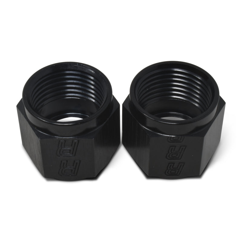 Russell Performance -4 AN Tube Nuts 1/4in dia. (Black) (6 - 660563